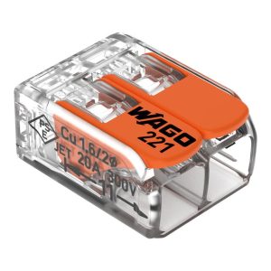 CONECTOR EMENDA WAGO MODELO 221-413 - 2 FIOS - 221-412
