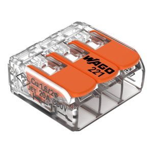 CONECTOR EMENDA WAGO MODELO 221-413 - 3 FIOS - 221-413