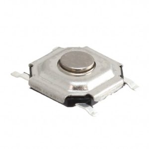 Interruptor Tátil OFF (ON) SPST Botão Redondo Asa de Gaivota 0,02A 15VDC 1,57N SMD - 8-1437565-1
