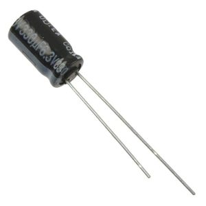 Capacitor Eletrolitico de Alumínio Radial de 220µF, 20% e 16V - EEU-FR1C221