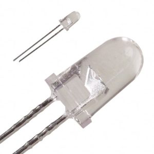 LEDs padrão - Vazados T-1 3/4 (5 mm) 650nM Vermelho (Clear) - Para Uso em Circuitos Eletrônicos - SLI-570UT3F