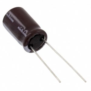 Capacitores eletrolíticos de alumínio radiais de 8,2 µF, 400 V, com vida útil de 20.000 horas a 105 °C. - ULD2G8R2MPD1TD